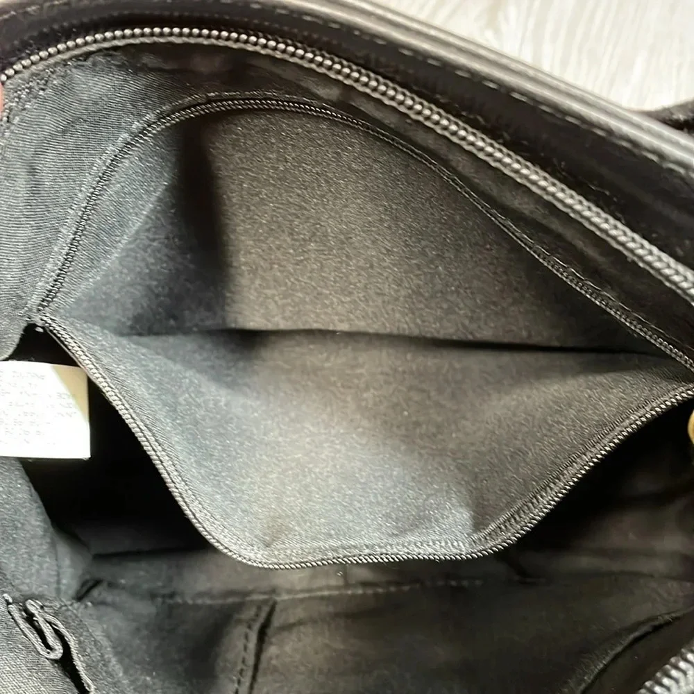 Liz Claiborne Shoulder Bag Purse Faux Leather Black